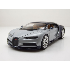 Miniatura BUGATTI chiron 2017 Plata y azul