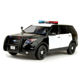 Miniatura FORD Interceptor utilitario 2015 Policía con sonidos y luces Negro