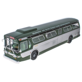 Miniatura Autobús de línea americana de Nueva York GENERAL MOTORS Neew Look Fishbowl TDH 5301 1965 verde y gris