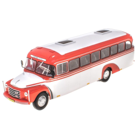 Miniatura Autobús de la línea sueca VOLVO B375 1957 blanco y naranja