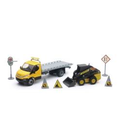 IVECO DAILY Plataforma Escala 1/43 con Cargador NEW HOLLAND L230 Escala. 1/32 y accesorios