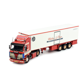 Miniatura SCANIA R143 4x2 con remolque frigorífico de 3 ejes MATTHIAS J. BRAM