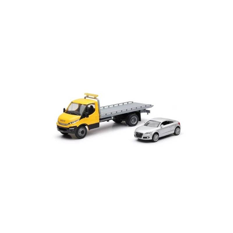 Miniatura Camión portacoches IVECO con AUDI TT gris