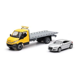 Miniatura Camión portacoches IVECO con AUDI TT gris