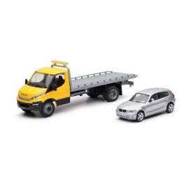 Miniatura Camión portacoches IVECO con BMW serie 1 gris