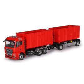 Miniatura Camión volquete MAN TGX GM 6x2 y volquete 1+1 ejes rojo