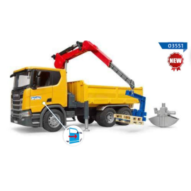 Miniatura Volquete SCANIA Super 560R 6x4 con grúa de 2 palets