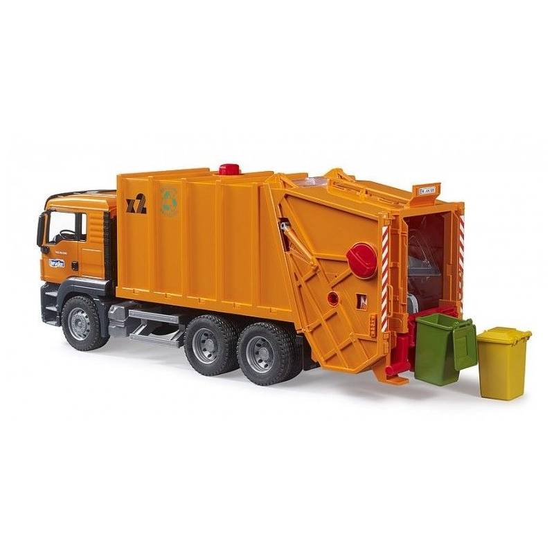 Camión en miniatura Cubo de basura MAN TGS 6x4 con 2 cubos de basura