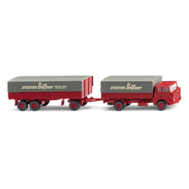 Miniatura Portaequipajes HENSCEL HS 14/16 4x2 con remolque BEIBNER de 1+2 ejes