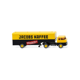 Miniatura HENSCEL HS14/16 4x2 con carrocería semirrígida 1 eje Jacobs Kaffee