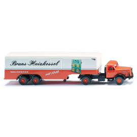 Miniatura HENSCHEL 4x2 con remolque 2 ejes BRUNS