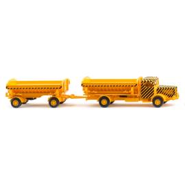 Miniatura Camión volquete BUSSING 8000 4x2 con volquete de 2 ejes Amarillo