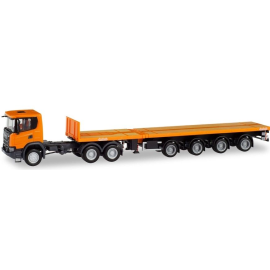 Miniatura Remolque extensible SCANIA CG 6x4 con Nooteboom 3 Ejes