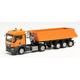 Miniatura MAN TGS TM 4x2 con volquete 3 Ejes Naranja