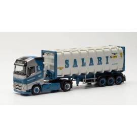 Miniatura VOLVO FH 4X2 con remolque contenedor SALARI de 3 ejes