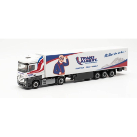 Miniatura MERCEDES ACTROS STREAMSPACE 2.5 4x2 con remolque TRANSALBERT de 3 ejes