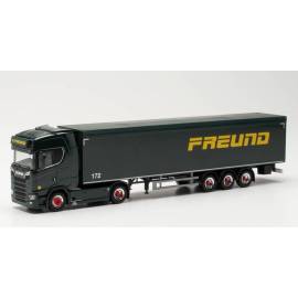 Miniatura Semirremolque SCANIA CS 20 HD 4X2 con piso móvil de 3 ejes SPEDITION FREUND