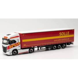 Miniatura IVECO S-WAY 4X2 con remolque toldo de 3 ejes SOLLE