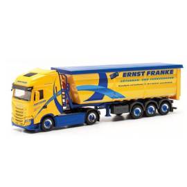 Miniatura IVECO S-Way 4x2 con plataforma rodante de 3 ejes ERNST FRANKE