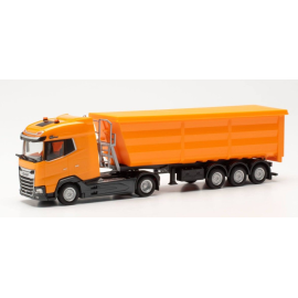 Miniatura DAF XG 4x2 con volquete cubierto 3 Ejes Naranja