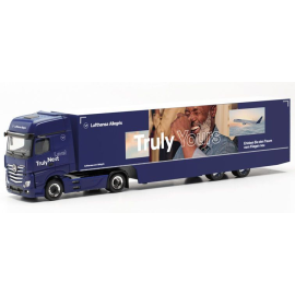 Miniatura MERCEDES BENZ Actros 4x2 con remolque Lufthansa de 2 ejes