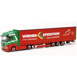 Miniatura MERCEDES-BENZ Actros 4x2 con remolque WERNER de 3 ejes