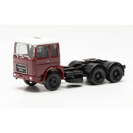 Miniatura ROMAN DIESEL 6x2 burdeos con techo blanco