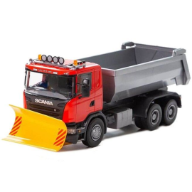 Miniatura SCANIA G 6x4 rojo con quitanieves