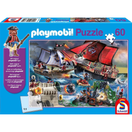  PLAYMOBIL Puzzle de 60 piezas Piratas con figura