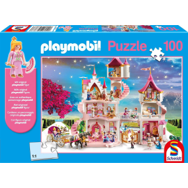  Puzzle de 100 Piezas PLAYMOBIL Castillo de Princesas con figurita