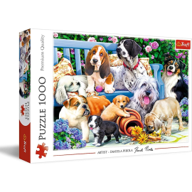  Puzzle de 1000 piezas - Perros en el jardín