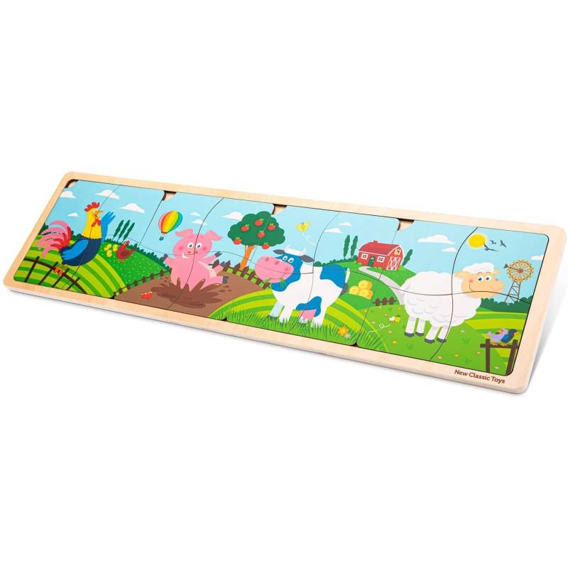  Puzzle de animales de granja de madera 4 en 1.