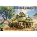 Maqueta militar BORDER MODEL: 1/35; Sherman M4A1 Mid production with PE, metal barrel, 3D light guards and stowage