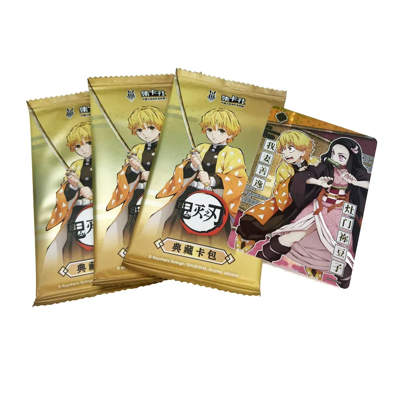 Colecciones de cartas Demon Slayer Card Fun Gift Box Nezuko Zenitsu 3 Boosters + 1 Spe Card