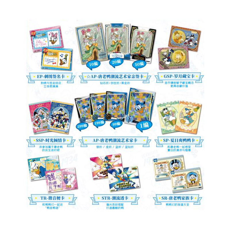 Colecciones de cartas Disney Cardfun Donald Duck 90Th Birthday Box of 10 Boosters 4 Cards