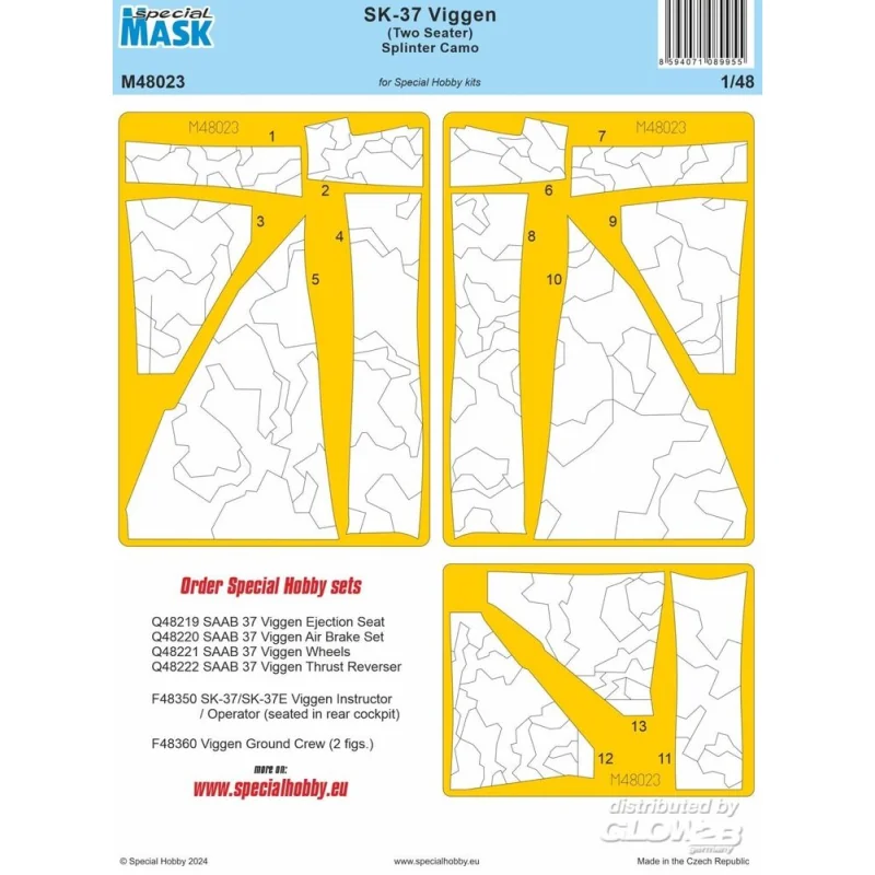Figuras SK-37 Viggen (Two Seater) Splinter Camo MASK