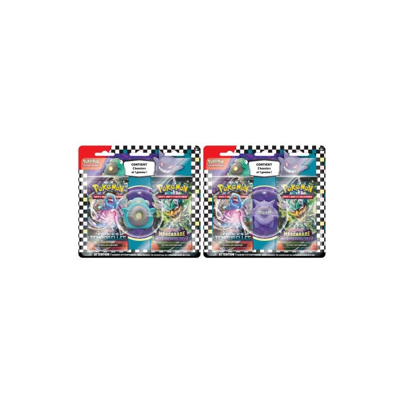  Pokemon TCG - FR Back to School Eraser Set + 2 boosters (1x random blister with Olivini or Gourmelet eraser)