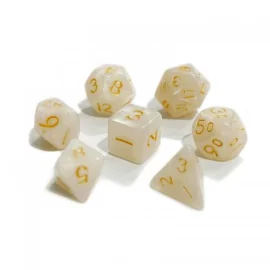  Set of 7 dice - Miniature - Pearly White