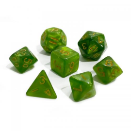  Set of 7 dice - Miniature - Pearly Green