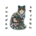 Puzzle Wooden puzzle – The Bijou Cat – 250 pcs (40 unique pcs)