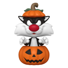 Figurita Looney Tunes Figure POP! Television Vinyl Halloween Sylvester w/Pumpkin 9 cm