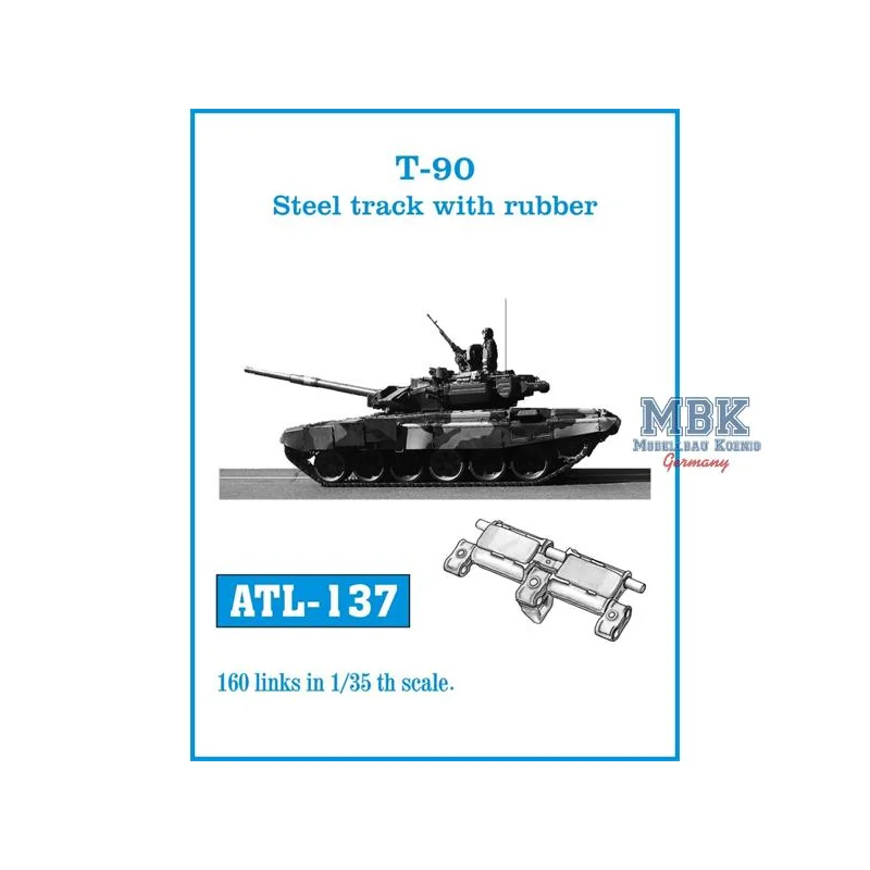  T-90 Steel track with rubber pads