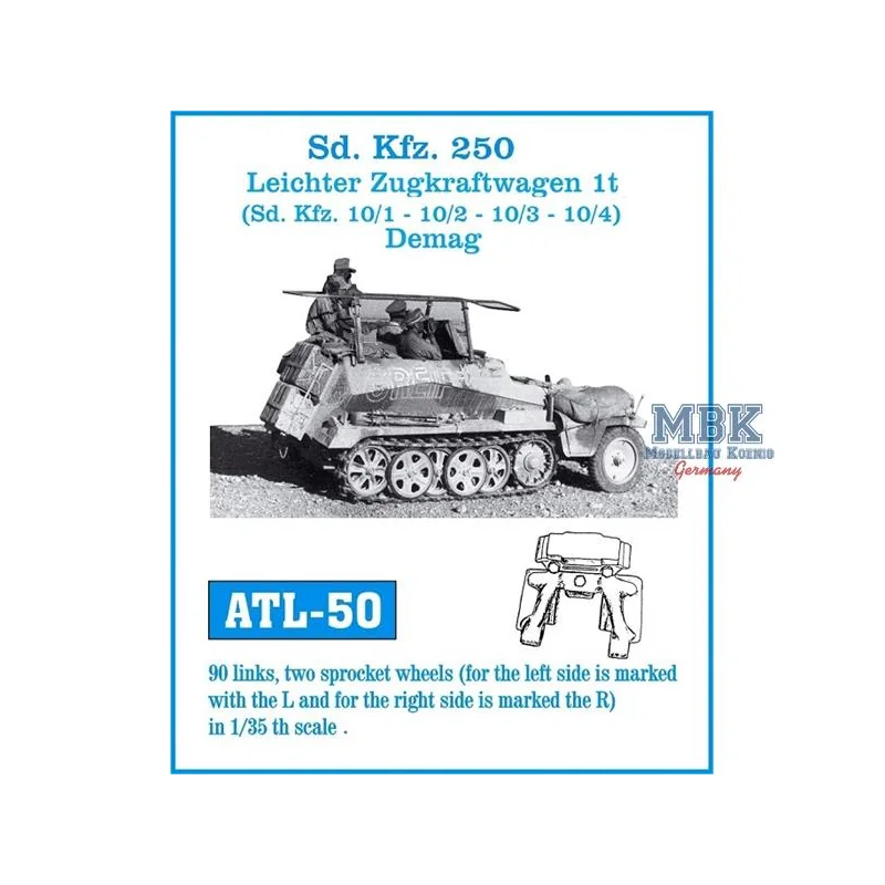  Sd.Kfz. 250 / le Zgkrw. 1t tracks