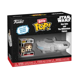 Figura Pop Star Wars - Bitty Pop Ride Han Solo Millenium Falcon