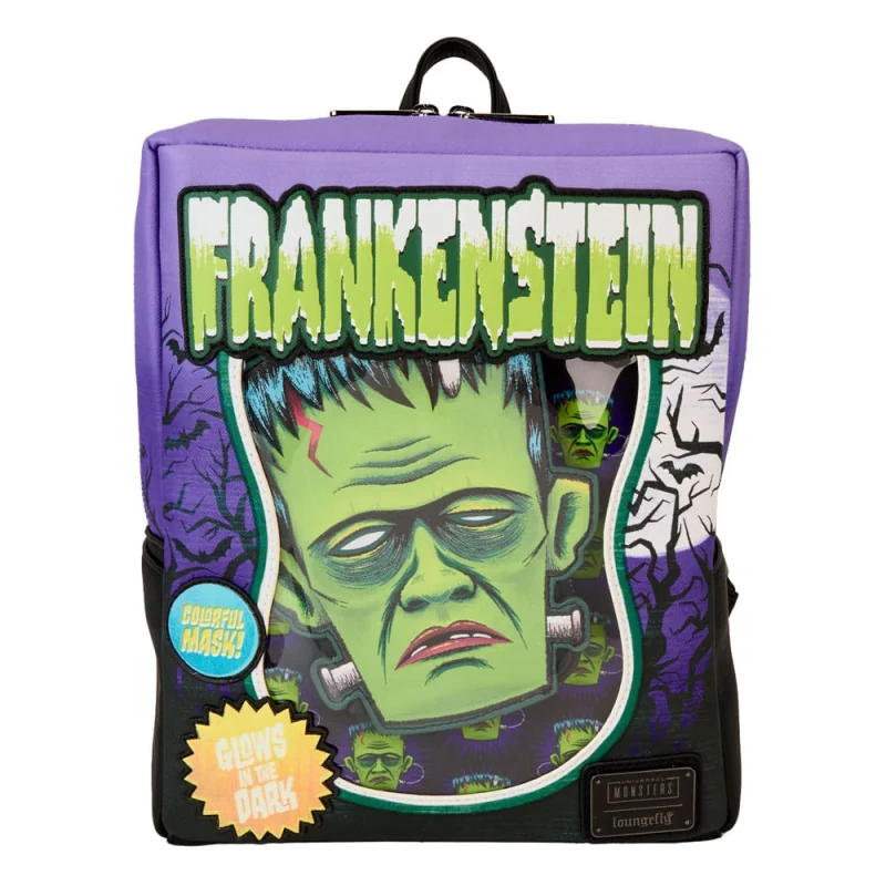 Bolsa Universal Monsters by Loungefly backpack Mini Frankenstein Neon Mask