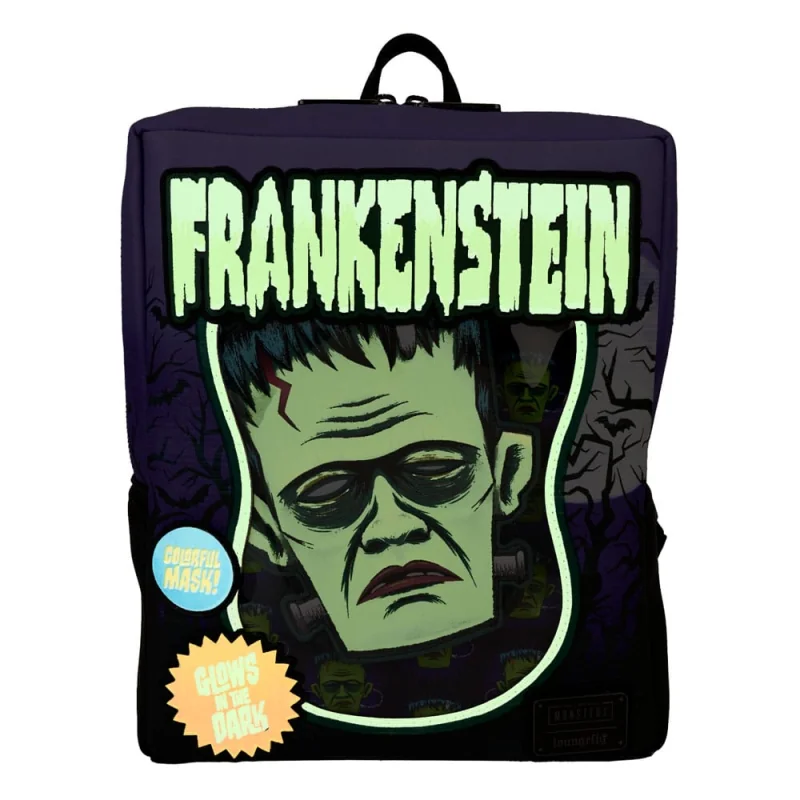 Bolsas y Mochilas Universal Monsters by Loungefly backpack Mini Frankenstein Neon Mask