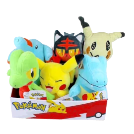 Peluche Pokemon - 20 cm plush toy assortment (Phanpy, Mimiqui, Pikachu, Arcko, Kaiminus, Flamiaou)