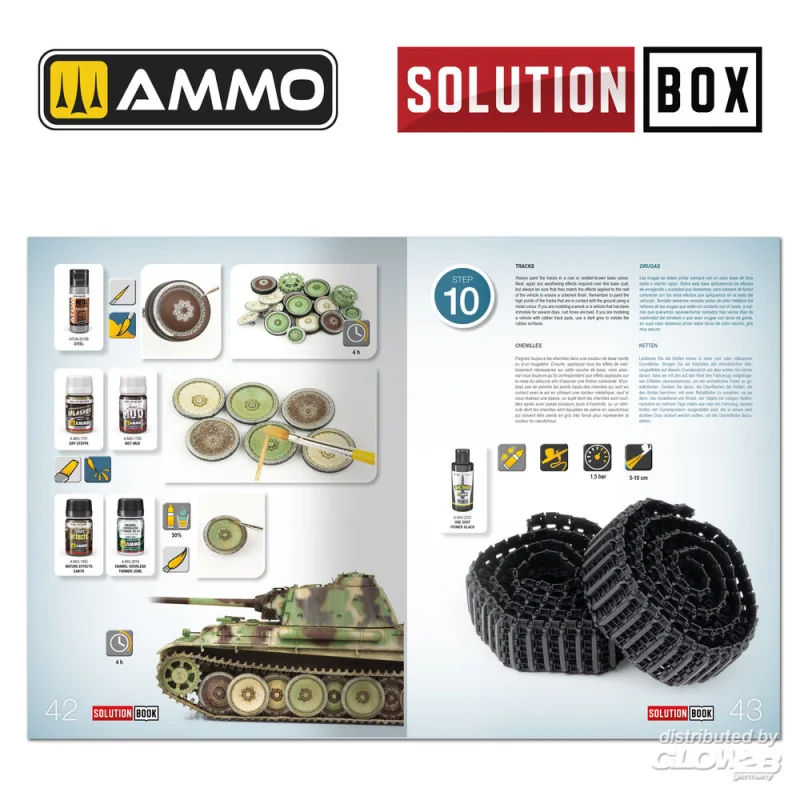 Pintura acrílica para maquetas SOLUTION BOX 23 -WWII German Late War Vehicles. Colors and Weathering System