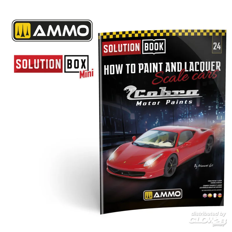 AMMO - MIG JIMENEZ SOLUTION BOX MINI 24 - How to Paint and Lacquer Scale Cars - COBRA MOTOR PAINTS