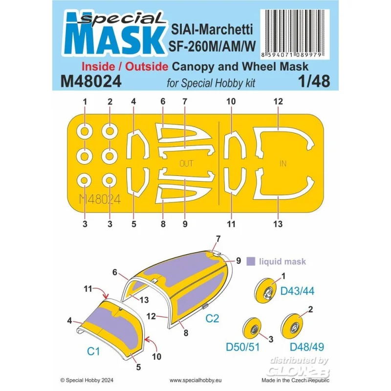 Maqueta SIAI-Marchetti SF-260M/AM/W INSIDE/OUTSIDE MASK